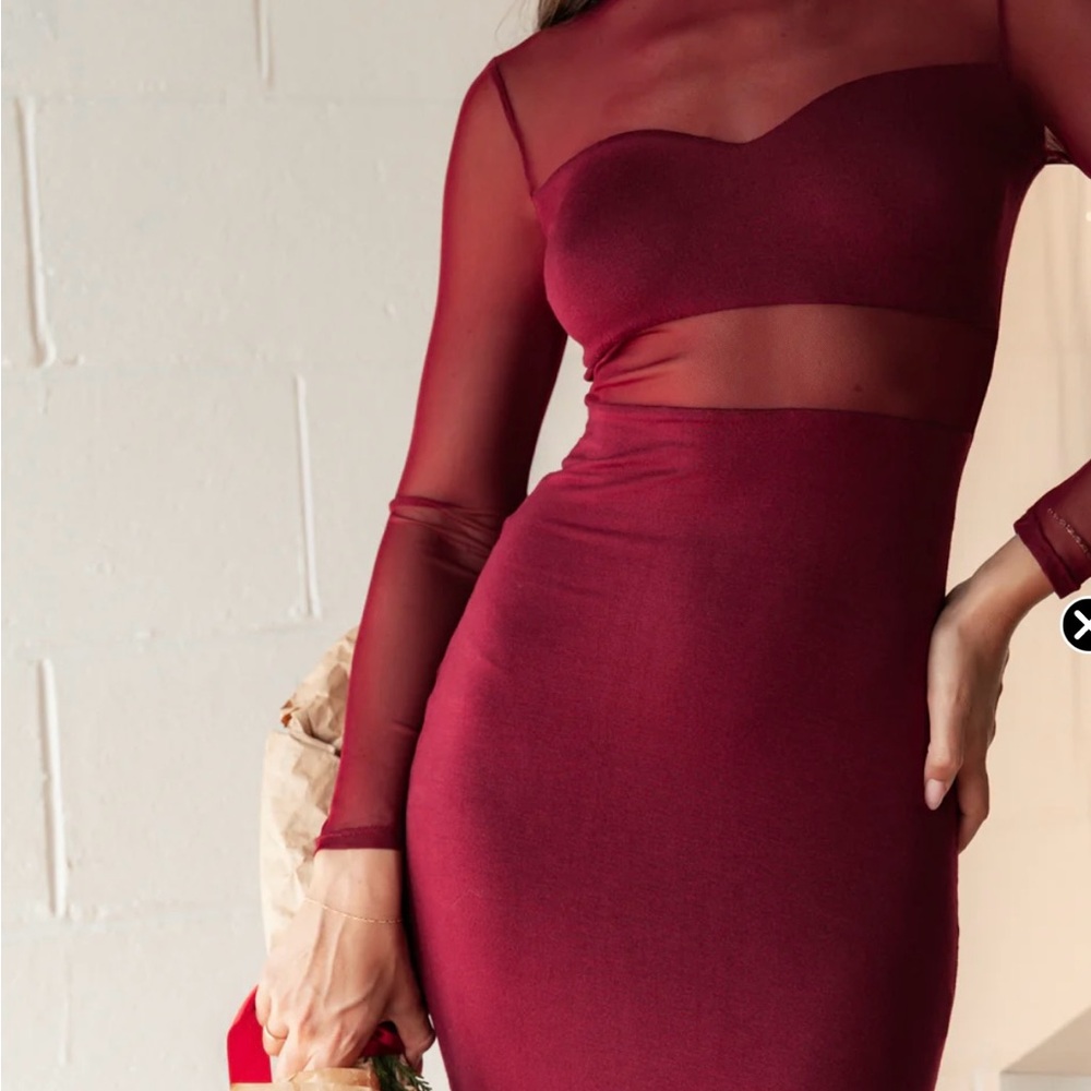 FARROW LONG SLEEVEMIDI
DRESS - WINE - Picture 2 of 8